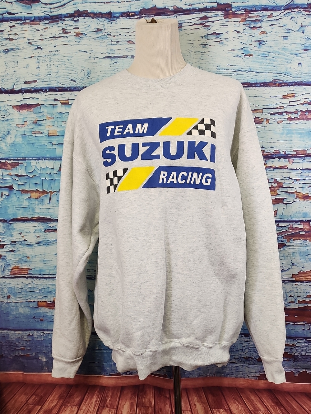 Team Suzuki Racing Crewneck Sweatshirt in Light Gray